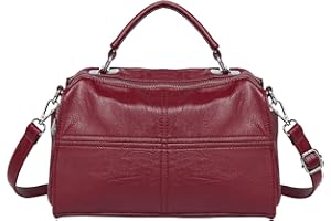 VASCHY Bolso Bandolera Mujer, Bolso Mujer Bolso de Hombro de Cuero Bolsos de Mano Convertible bolso cruzado con Dos Correas Desmontables Crossbody Bag Clutch para Salir Compras Fiesta Trabajo