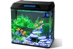 Nobleza - 30L Acuarios y Peceras Completas, Peceras de Cristal con Sistema de Filtrado Integrado e Iluminación LED, Acuarios de Iniciación, Negro