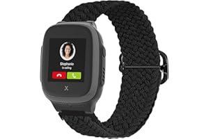 Seltureone Kinder Weben Armband Kompatibel für Xplora X5 Play/XGO 2/XGO 3, Bequeme, Atmungsaktive, Elastisch Dehnbarer Ersatzarmbänder für Xplora X5 Play/XGO 2/XGO 3 – Schwarz