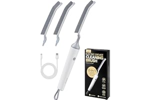 PalNests Eléctrico Cepillo de Limpieza de Grietas, Cepillo para Juntas y Esquinas, 3 Velocidades con Luz LED, Cerdas Duras Multifunción en Forma de V, para Hogar, Cocina, Arenero de Gatos, Baño, Coche