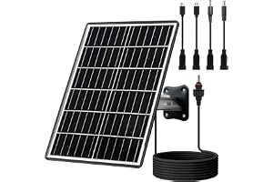 15W solpanelskit med inbyggt 16000 mAh batterispänning:5V/6V/9V/12V ström:1,5 A har USB-C,mikro-USB och DC 2,1/1,7/1,35 mm portar kompatibla med alla 3G/ Trail kameror