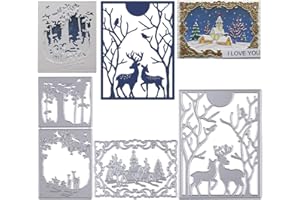 MEJOSER 3PCS Noël Dies de Découpe Scrapbooking Renne Matrice Cutting Dies Pochoir Carbone pour Papier Carte Anniversaire Fête Mariage Cadeau Bricolage Décoration (3 sets-Noël C)