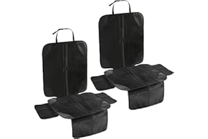 LIPJISL Kinderautositz 2 Stück Kindersitzunterlage ISOFIX Autositze Kindersitzunterlage Autositzauflage zum Schutz Anti-Rutsch Autositzschoner für Kindersitz Schwarz