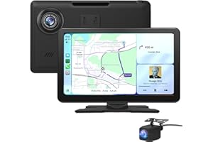 Hexinex Écran Tactile 9" CarPlay & Android Auto sans Fil avec Dashcam 4K + Caméra Arrière, GPS, Bluetooth, FM, AUX, Lien Miroir, Carte TF 64G