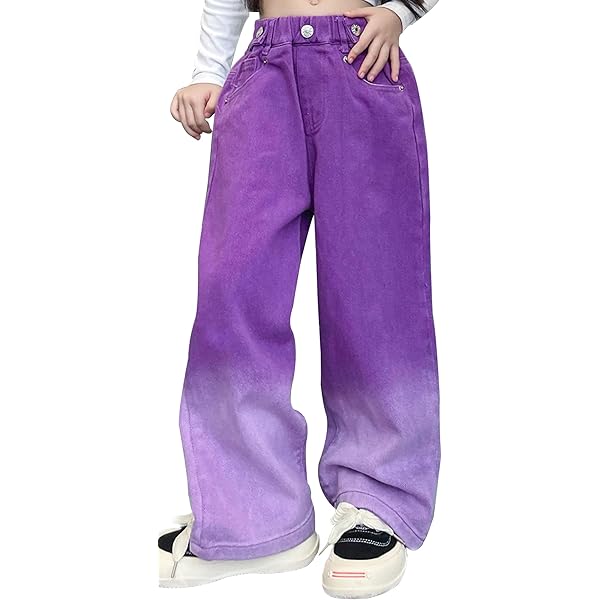 Happy Cherry Jeans Déchiré Ado Fille Pantalon Coton Denim