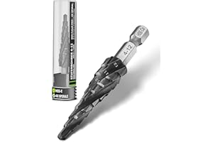 Pinava® Wiertło stopniowe HSS Cobalt Pro 4XSPIRAL [szybsze, bardziej precyzyjne, trwalsze] Ø 4 – 12 mm – profesjonalne wiertło stożkowe do stali nierdzewnej, metalu, drewna, tworzywa sztucznego –