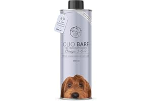 ANNIMALLY Olio BARF per cani 500 ml Olio Barf con Omega 3-6-9 composto da: olio di salmone, olio di colza, olio di canapa e olio di borragine - olio per alimentazione canina da utilizzare come condimento
