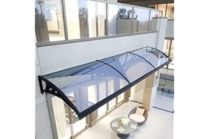 ZLOVNE Auvent de Porte et Fenêtres en Contre la Pluie UV Protection,Qualité 100% Marquise de Porte d'Entrée en Polycarbonate Transparent Clear,Marquise d'Entrée Extérieur Balcon (80x160cm)