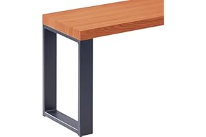 LAMO Manufaktur Banco para Mesa de Comedor 30x60x47 cm (Ancho x Largo x Alto), Patas para Muebles Modelo Simple Gris/Asiento Oscuro, LSB-01-A-004-60-7016S