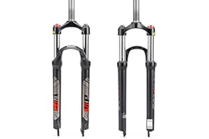 BUCKLOS《US Stock》MTB Suspension Fork 26/27.5/29 Inches,28.6mm Straight Tube Spring Front Fork QR 9mm Travel 100mm Mountain Bike Fork Manual Locking XC Bicycle Forks