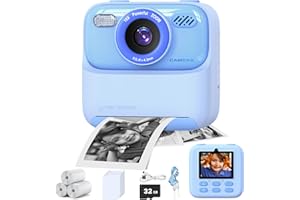 masterbee Macchina Fotografica Istantanea, Regalo Bambina/Regalo Bambino, Fotocamera per Bambini, Macchina Fotografica Bambini, Video HD 1080P, Giochi Bambini 3 4 5 6 7 8 9 10 11 12 Anni（Blue）