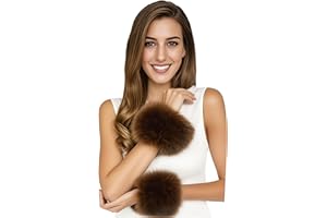 Lina & Lily Women's Winter Wrist Cuffs Warmers Faux Fur Fluffy