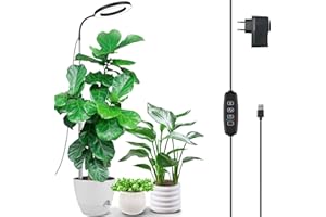 INTERESTIME Lámpara de Planta de Espectro Completo, 160cm Grande luz para led plantas interior, 72 LEDs Luces de Crecimiento con 360° Cuello de cisne, Temporizador 3/9/12H,Altura Ajustable,10 brillos,3 modos