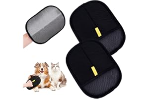 Ntwdby Pet Hair Remover Glove, 2 Stück Doppelseitige Antistatische Haustier Handschuhe, Wiederverwendbare Haustier-Pflegehandschuhe, Fellmagnet Katzen Hunde, Für Glattes und Gesundes Fell