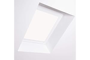 BLOC BLINDS Bloc persianas para Ventana de Techo Velux, Marco de Aluminio Blanco Opaco, MK6