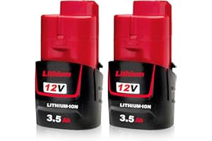 PDStation【2 Pack】 M-12B 12V Li-ion 3.5Ah Replacement for Milwaukee M-12 Battery M-12B XC M-12 48-11-2411 48-11-2420 48-11-2402 C12B C12BX 48-59-1812 2510-20 replace for Milwaukee 12V Battery