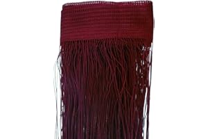 Odot String Door Curtain, 2 Pieces Beaded Curtain with Fringe Rod Pocket Fly Insect Bug Screen for Doorway String Door Panel for Room Divider Decorative Party Bedroom (Burgundy,100x200cm)