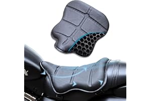 PhyiFlbey Motorcycle Leather Seat Cushion,Motorcycle Gel Seat Pad Honeycomb Structure Waterproof Function Universal Motorbike Seat Cushion Breathable Shock-Absorbing Wear-Resistant and Non-Slip