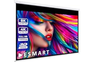ESMART Professionnel MIROLO Écran de Projection Manuel 203 x 114 cm (92") 16:9 | Écran de projecteur Home cinéma écran Rollo LCD LED