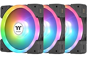 Thermaltake SWAFAN EX 14 ARGB Ventilateur de refroidissement pour PC, 3 ventilateurs, 500~2000 tr/min, connexion magnétique, pales réversibles, synchronisation avec logiciel MB RVB,