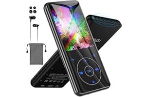 RUIZU Reproductor MP3 Bluetooth, 32 GB HiFi Music Lossless Sound, Carcasa metálica con Altavoz HD Integrado, botón táctil, Grabador de Voz para Deportes, Running, Ampliable hasta 128 GB