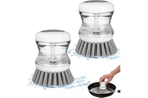 ZOFORY 2 sztuki szczotki do mycia naczyń z dozownikiem płynu do mycia naczyń, garnków, patelni, zlewozmywaków i naczyń