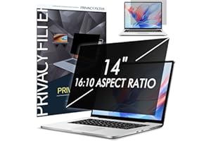 14 Inch Privacy Filter for Laptop 16:10 Aspect Ratio, SOPPY Anti-Glare Privacy Screen Protector, Anti Blue Light, Removable Privacy Film Privacy Screen for 14" Hp/Dell/Acer/Lenovo/ThinkPad/Asus