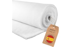 HOME DESIGN & CONFORT® Guata Para Manualidades por Metros de 180gr por m2 y 160cm de Ancho | Acolchado y Relleno para edredones, colchas, disfraces, etc (2 Metros)