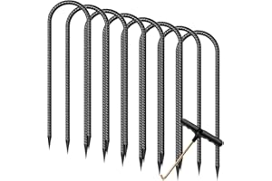SYNORATORY Trampolines Wind Stakes Heavy Duty U Type Sharp Ends Safety Ground Anchor Galvanized Steel for Soccer Goals, Camping Tents and Huge Garden Decoration