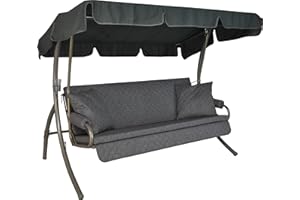 Angerer Hollywoodschaukel Trend – Schaukel zum Sitzen, Liegen & Entspannen, inkl. Bett-Funktion, einfache Montage, Made in Germany, waschbare Kissenbezüge, Hellgrau