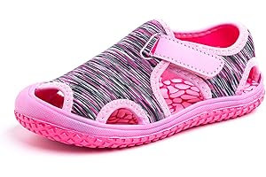 Hitmars Sandalen Kinder Sommer Schuhe Jungen Mädchen Sandalen Anti Rutsch Atmungsaktiv Wandern Baby Sandalen Halboffene Outdoor Strand Pink Violett Blau Grau Grün EU 21-31 Blau1 21