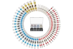 PERSENTU 320PCS Solder Seal Wire Connectors, 5 Types Waterproof Heat Shrink Electrical Wire Butt Terminals Solder Sleeve Insulated Splice Wire Terminals for Marine Automotive Boat Truck Wire Joint