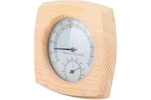 Haofy Sauna Thermometer and Hygrometer 2 in1 Humidity Temperature Meter Measurement Equipment, Wooden Sauna Room Accessories, Square