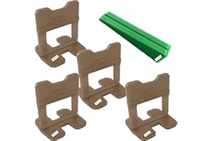 SERVICE SOLUTIONS 700 Pezzi Sistema di Livellamento delle Piastrelle 4 mm, 500 pezzi Distanziatori per piastrelle, 200 pezzi cunei riutilizzabili per livellamento del pavimento