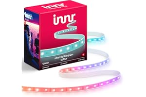 ‎INNR innr Zigbee LED Strip 2m, Funktioniert mit Hue* & Alexa (Bridge erforderlich), White & Colour, LED Leiste, Led Streifen, Lightstrip Warmweiß bis Kühlweiß (1800K-6500K), 1000lm