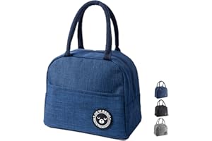 NHHEO Piccola Borsa Termica, Porta Pranzo, Borsa Frigo, Lunch Bag, Borse da Picnic Pranzo per Escursionismo, Picnic All'aperto, Barbecue, Lavoro, Pranzo (Blu)