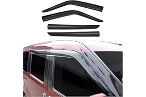 OMAC Déflecteurs De Vent Pluie d'air Compatible avec Fiat Doblo 2010-2021 Acrylique 4 Pcs Noir