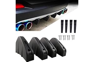 HYXODJY 4 Piezas Alerón Trasero Chasis de Parachoques Trasero Universal para Coche Que Reduce El Ruido de Conducción para para La Mayoría de Los Coches decoración del Chasis Choques Trasero Antichoque(Negro)