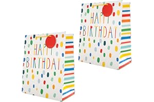 Hallmark Confezione regalo di compleanno – 2 grandi sacchetti regalo in 1 design luminoso e colorato