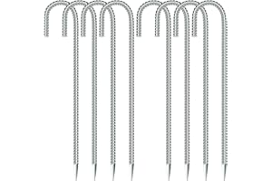 KOOOGEAR 8 picchetti per pavimenti, ancoraggio a terra, lunghezza 30 cm, ganci a J per tenda, picchetti, chiodi per tenda, ganci per il fissaggio di recinzioni, tende, paletti da giardino, trampolino