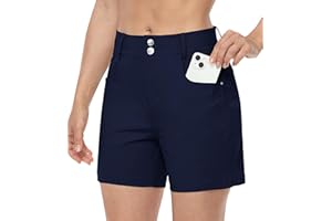 MoFiz Shorts Femme Pantalon Court de Golf Randonnée d'été Léger Shorts Outdoor Imperméable Séchage Rapide avec Elastique Ceinture Intégrée