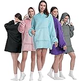 Maharsh Oversized Hoodie Blanket Women Ultra Plush Fleece with Soft Sherpa Reversible Warm Cosy Comfy Wearable Hooded Giant S