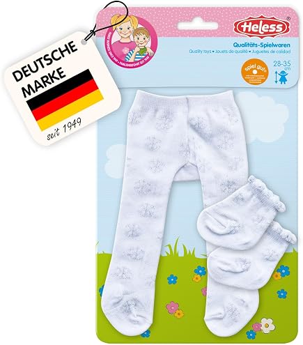 Heless – Set De Sous-vêtements Jersey Blanc Pour Poupées 28-35 Cm – 2 Pièces Avec Cintre En Bois
