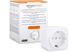 Amazon Basics Smarter WLAN-Stecker für den Innenbereich mit einer Steckdose, Matter-kompatibel, 1er-Pack, Weiß, EU