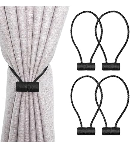 Fermatende Magnetici A Forma Di Zucca - 2 Pezzi Nero Per Tende Da Interno Ed Esterno - Foto 8