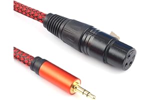 SiYear Niewyważony 3,5 mm mini jack 1/8" TRS wtyczka męska do XLR żeńskiego smartfona do stereo, przewodu mikrofonu komputerowego, kabla mikrofonu (3 m)