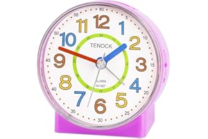 ‎SOCICO SOCICO Kinder Wecker für Mädchen Jungen Analog Wecker Kinder Geräuschlos Ohne Ticken Lichtwecker mit Schlummerfunktion Zeiteinteilung Wecker für Kinderzimmer(Lila)
