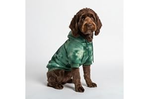 Spark Paws Sudadera con capucha para perros, calidad premium, súper suave, comodidad y ajuste superiores, forro polar calmante, adecuado para todas las razas, Green Skydye, talla 2XL