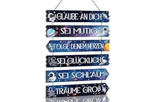 TOARTi Planet Wanddeko für Kindzimmer Jungen Schild Weltraum Wandkunst Kinder Deko mit Spruch Inspirierende Zitate Wandbild Astronaut Wandschild für Babyzimmer Schlafzimmer Geschenk