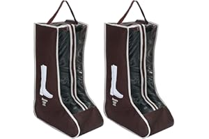 CHANUMETAL 2 Stück Stiefeltasche, Reitstiefeltasche für Stiefel Aufbewahrung, Schuhtasche Reise mit Tragegriff Oben, Schuhbeutel Reise, Reitstiefel Damen, Skistiefeltasche (Braun)